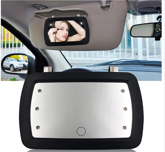 Universal Sun Visor Car Makeup Mirror With Finger